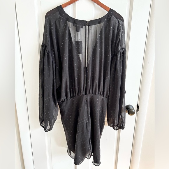 Forever 21 Black short sleeve dressy tie front romper size 3x new - Picture 4 of 4